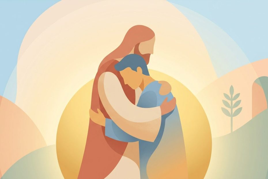Preghiere per la riconciliazione familiare - Illustration prière catholique